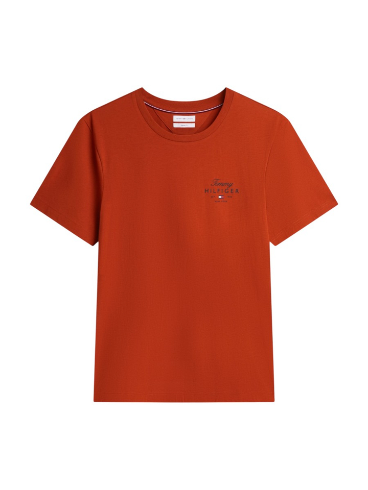 Roestkleurige katoenen T-shirt Tommy Hilfiger 