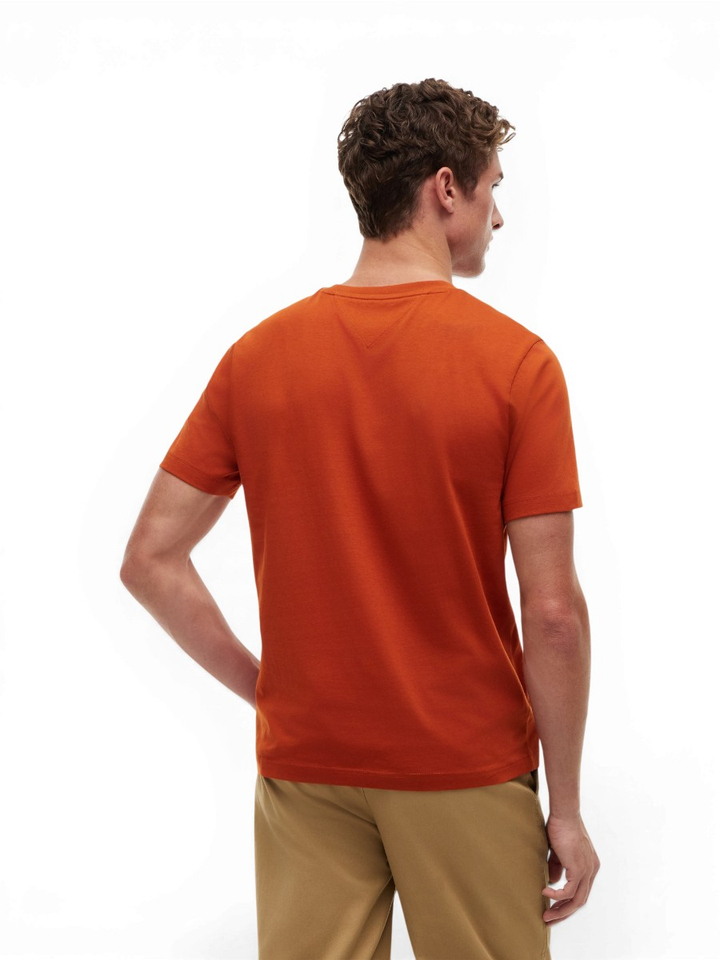 Roestkleurige katoenen T-shirt Tommy Hilfiger 
