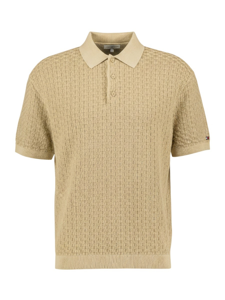 Beige polo met korte mouwen MW0MW43246 Tommy Hillfiger