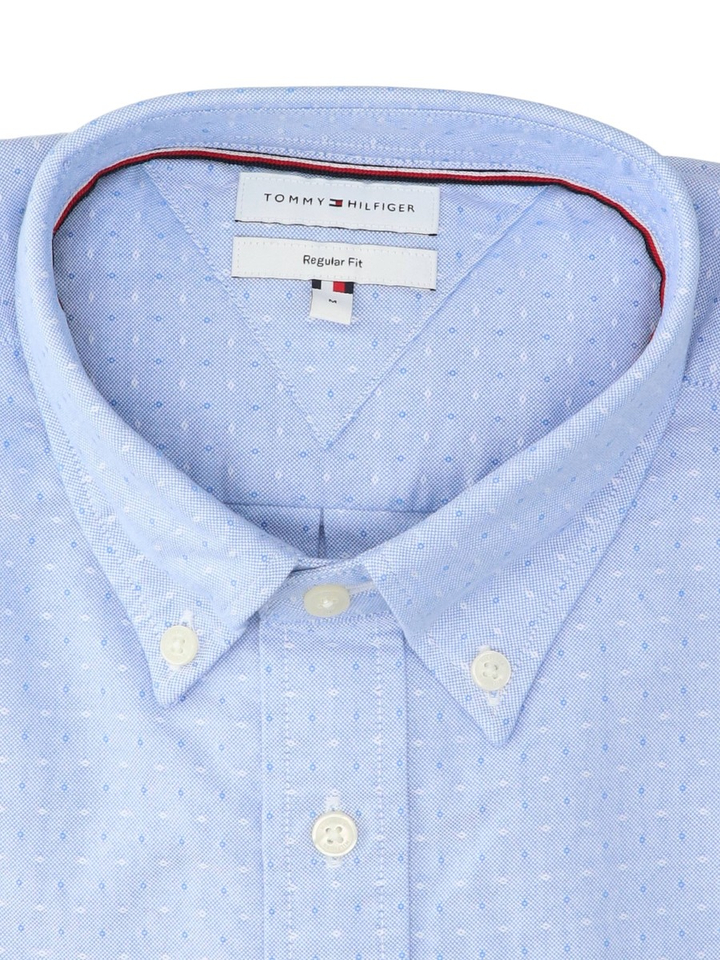 Lichtblauw katoenen hemd (regular fit) met lange mouwen Tommy Hilfiger