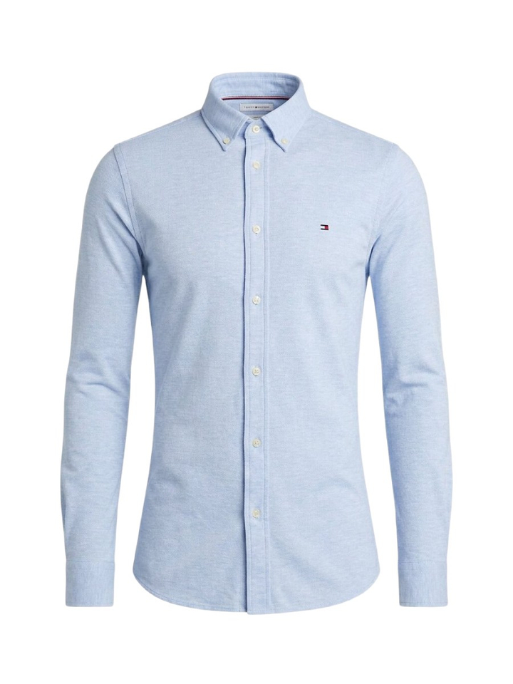Light blue heather katoenen hemd (slim fit) met lange mouwen Tommy Hilfiger 