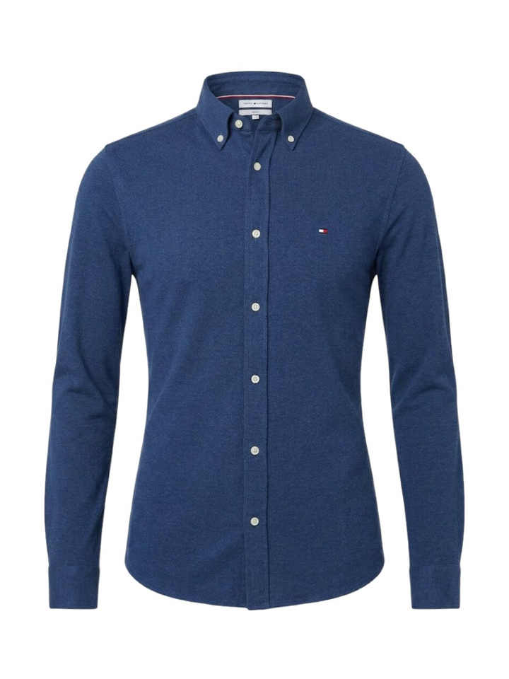 DVI Aegean Sea Heather katoenen hemd (slim fit) met lange mouwen Tommy Hilfiger