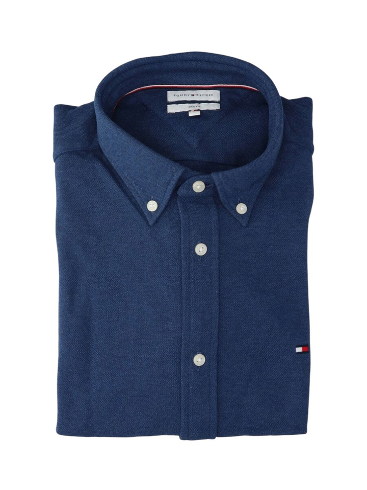 DVI Aegean Sea Heather katoenen hemd (slim fit) met lange mouwen Tommy Hilfiger
