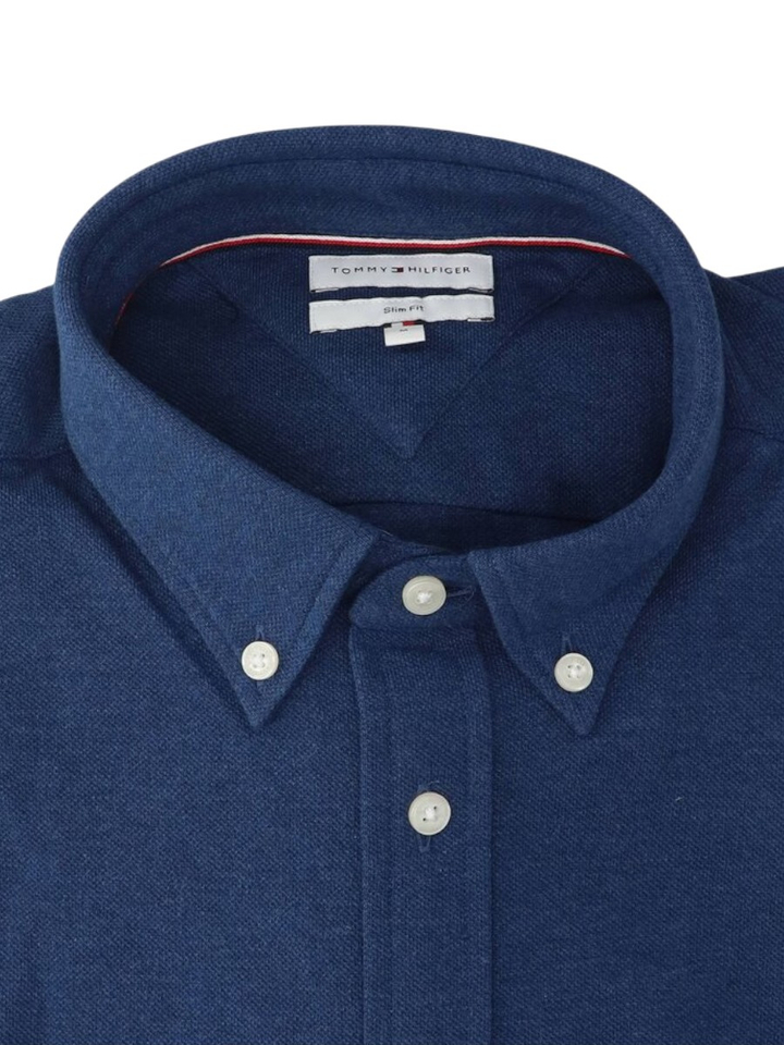 DVI Aegean Sea Heather katoenen hemd (slim fit) met lange mouwen Tommy Hilfiger