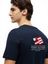 Donkerblauwe katoenen T-shirt met ronde hals en opdruk Tommy Hilfiger 