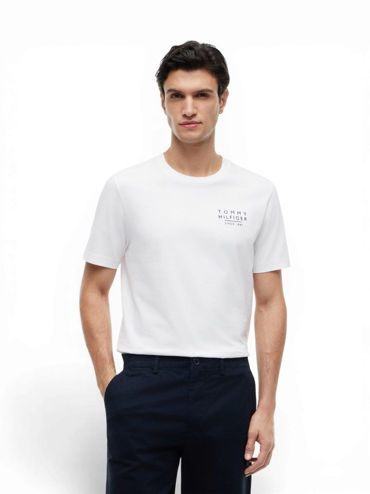 Witte Katoenen Tshirt met korte mouwen Tommy Hilfiger