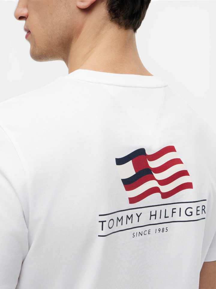 Witte Katoenen Tshirt met korte mouwen Tommy Hilfiger