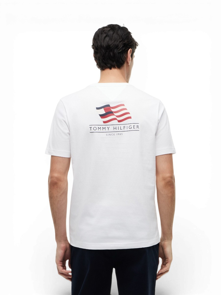 Witte Katoenen Tshirt met korte mouwen Tommy Hilfiger