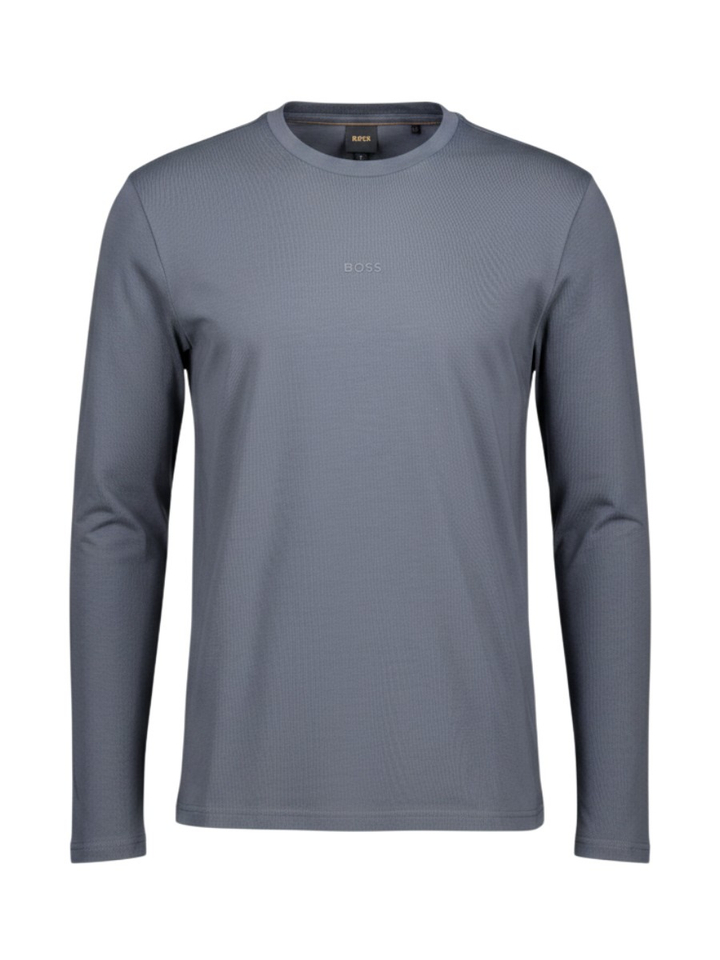 Grijze katoenen T-shirt met lange mouwen Hugo Boss