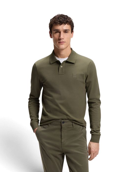 Groene polo met lange mouwen Hugo Boss