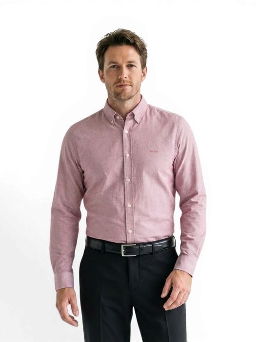 Bordeaux hemd ( regular fit) met lange mouwen Hugo Boss