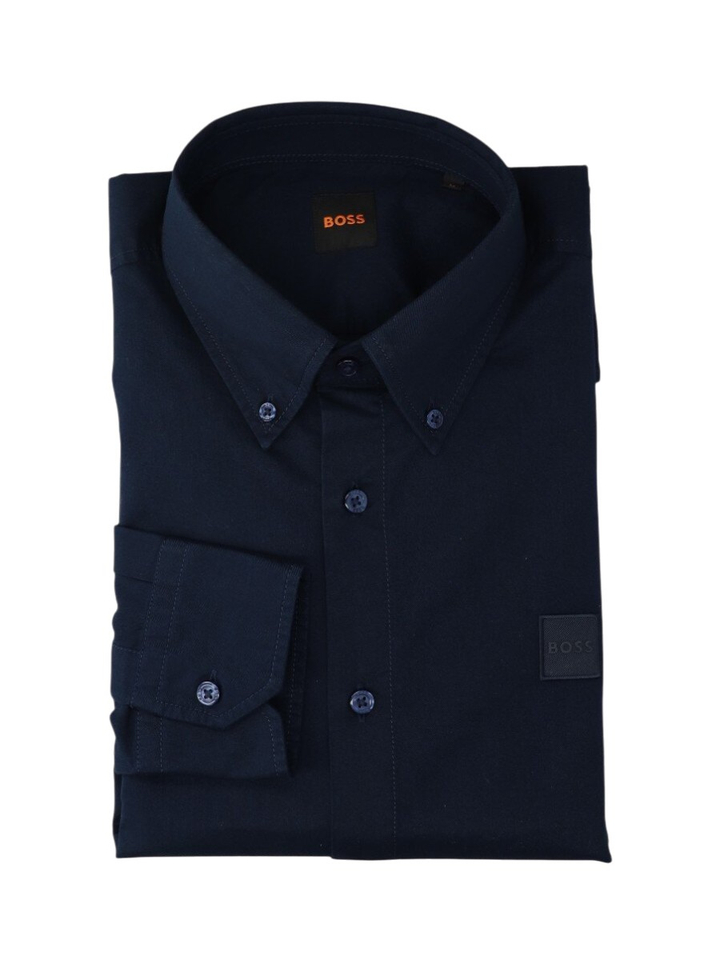 Blauw katoenen hemd (regular fit) met lange mouwen Hugo Boss