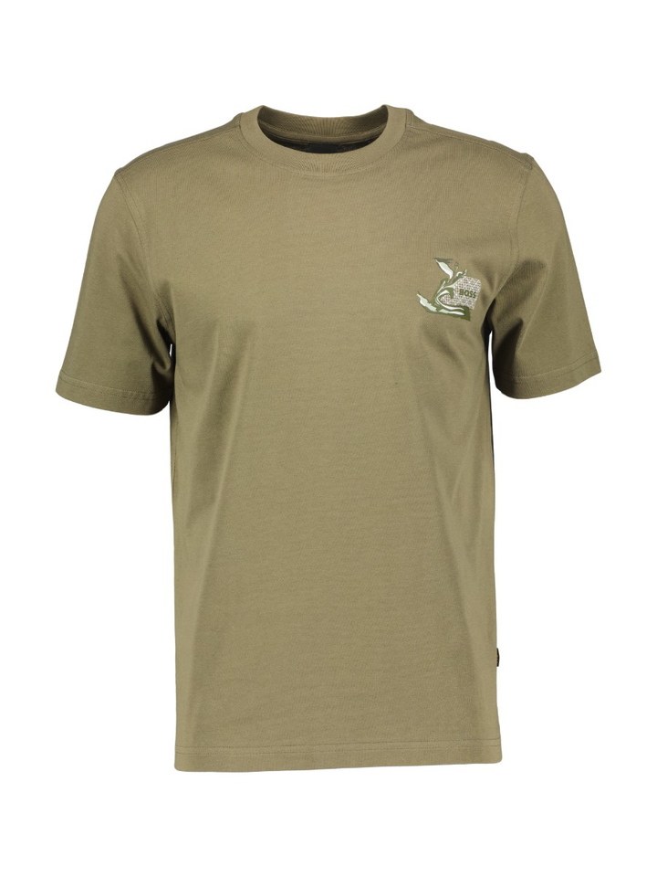 Kaki groene katoenen T-shirt Hugo Boss 