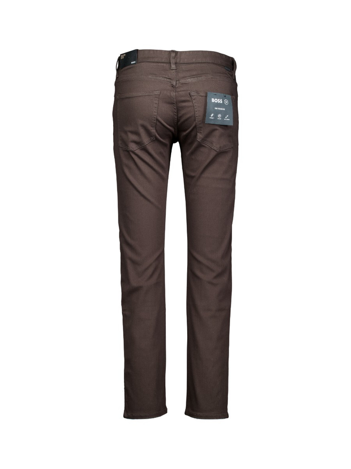 Donkerbruine slim fit broek Hugo Boss