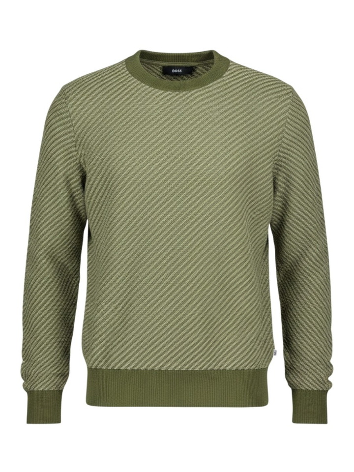 Groene katoenen trui met ronde hals Hugo Boss