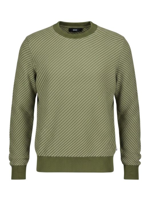 Groene katoenen trui met ronde hals Hugo Boss