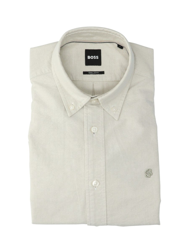 Beige katoenen hemd ( regular fit) met lange mouwen Hugo Boss 