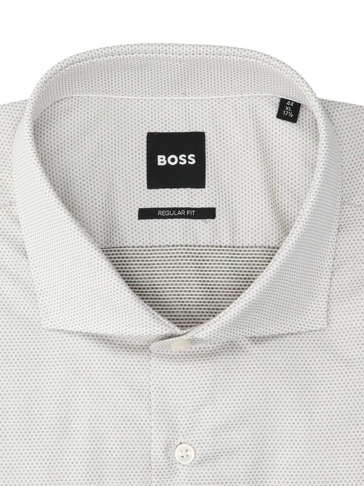 Open green katoenen hemd (Regular fit) met klein motief en lange mouwen Hugo Boss