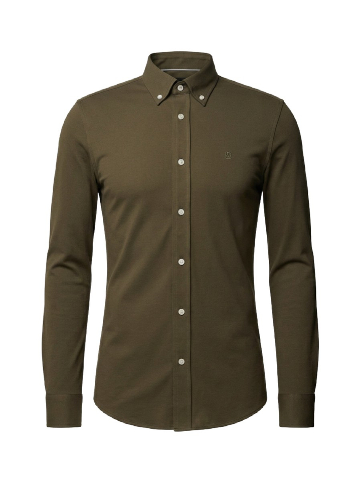 Donkergroene hemd slim fit Boss Black
