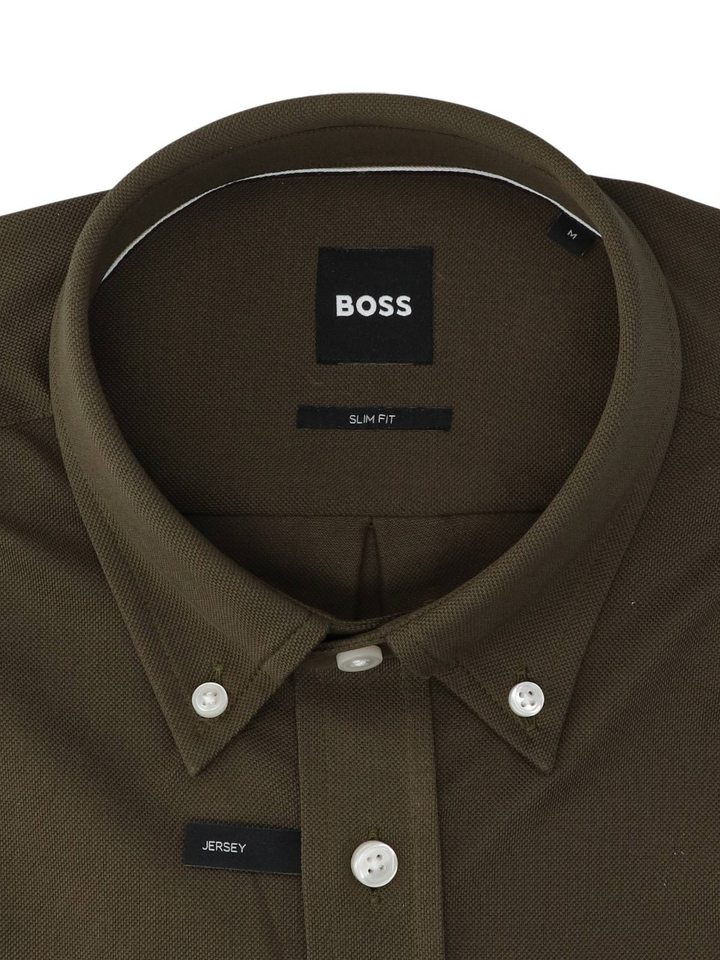 Donkergroene hemd slim fit Boss Black