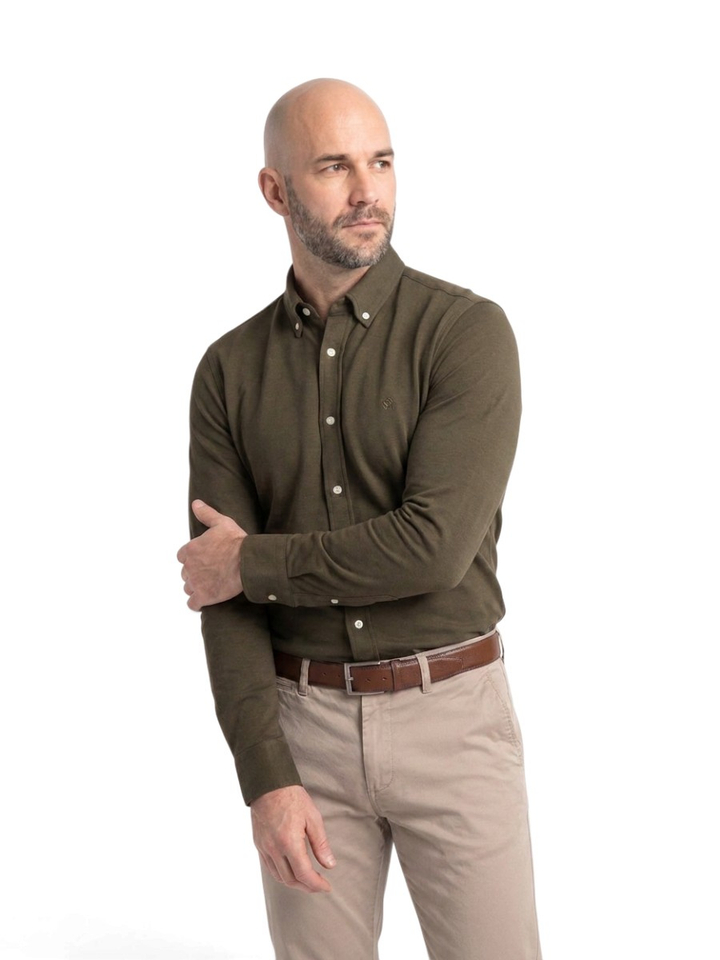 Donkergroene hemd slim fit Boss Black