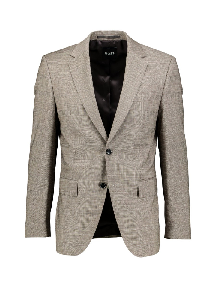 Beige 2-delig kostuum met ruit motief Hugo Boss