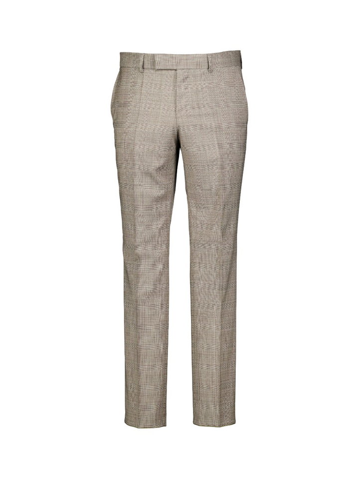 Beige 2-delig kostuum met ruit motief Hugo Boss