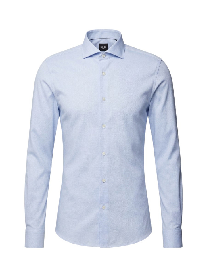 Lichtblauw katoenen hemd (slim fit) met lange mouwen Hugo Boss