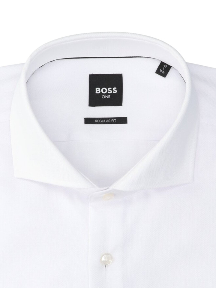 Wit katoenen hemd (regular fit) met lange mouwen Hugo Boss