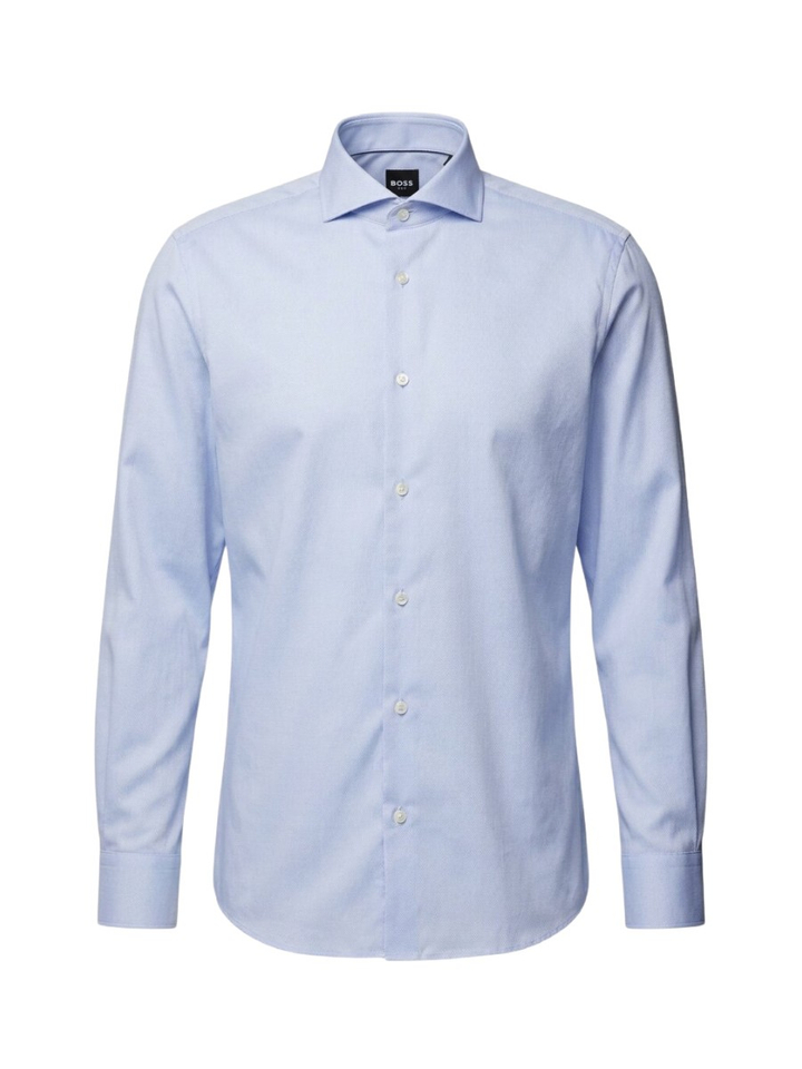 Lichtblauw katoenen hemd met lange mouwen ( regular fit) Hugo Boss