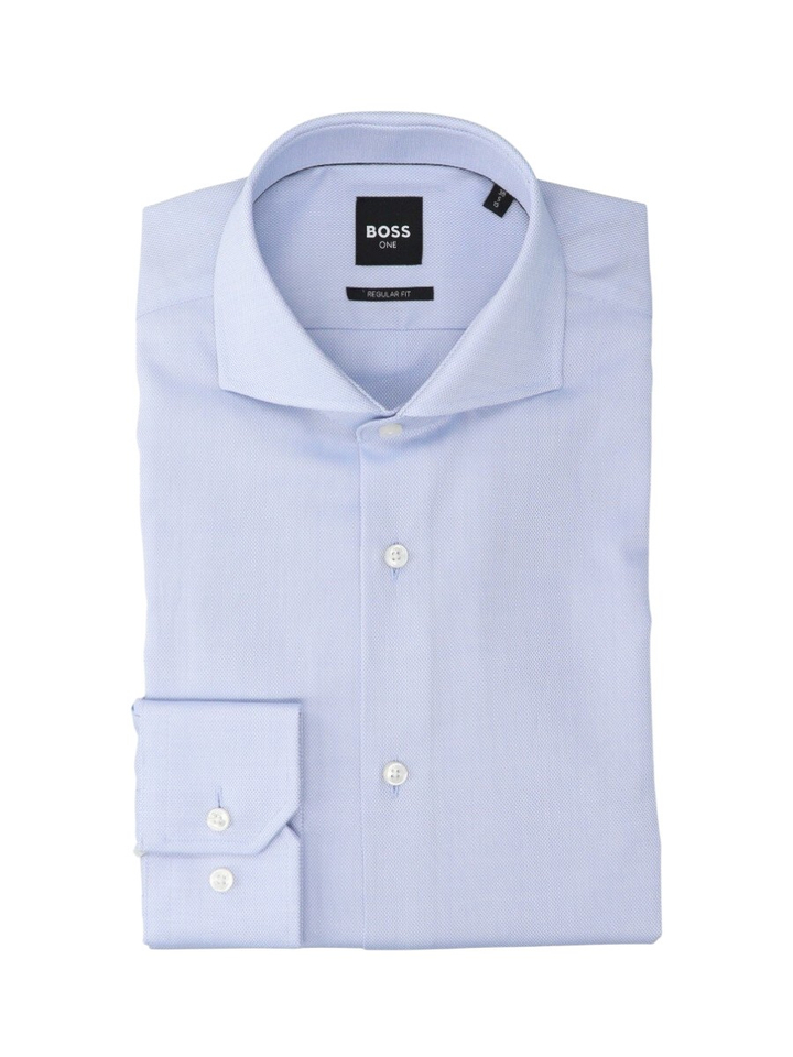 Lichtblauw katoenen hemd met lange mouwen ( regular fit) Hugo Boss
