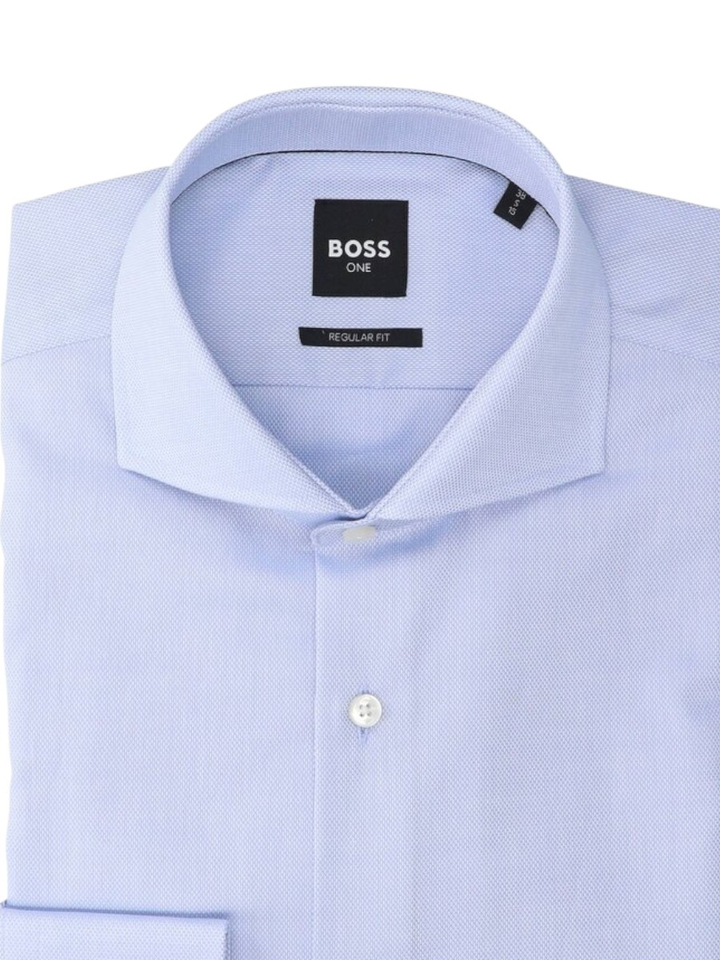 Lichtblauw katoenen hemd met lange mouwen ( regular fit) Hugo Boss