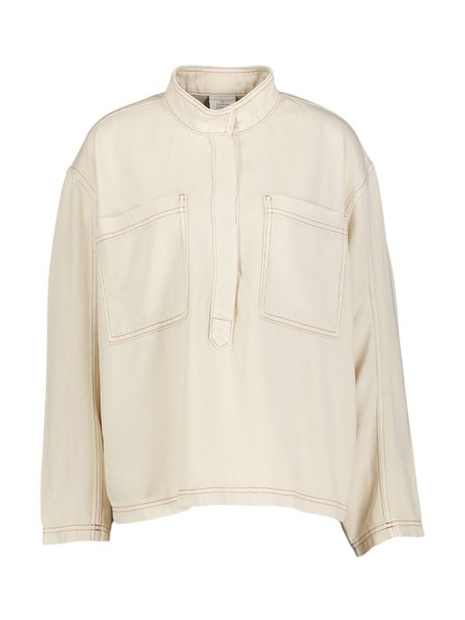 Beige soepelvallende jeans bloes Tuxa Munthe