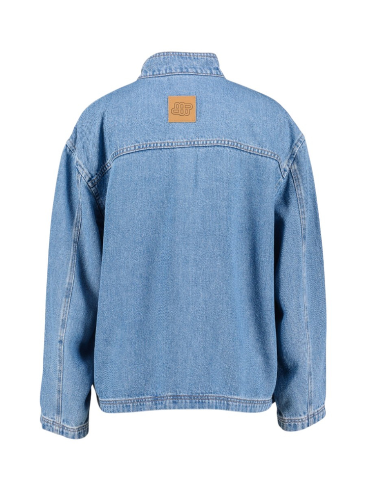 Lichtblauwe soepelvallende jeans blouse Tuxa Munthe