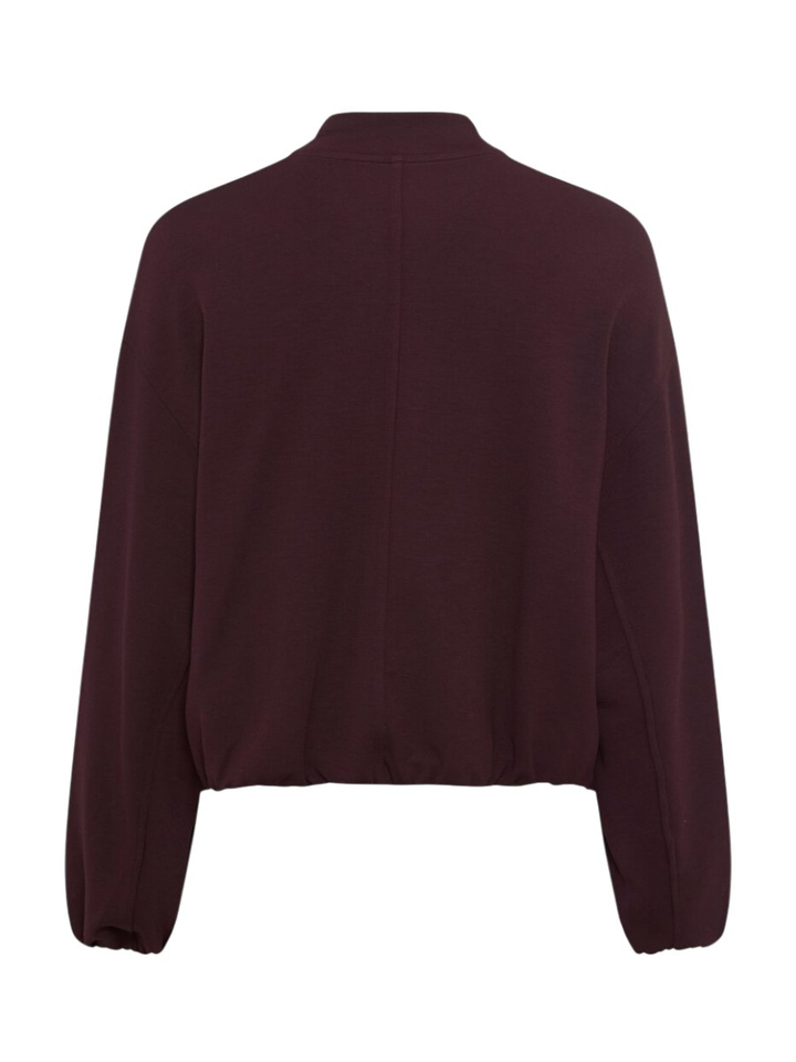 Aubergine kleurige sweater met rits Brax 