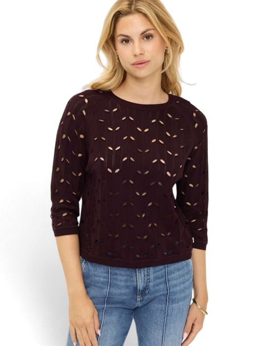 Bordeaux pull met structuur Brax