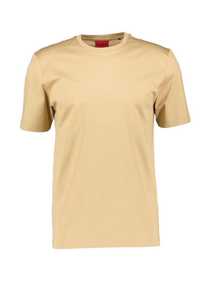 Beige katoenen t-shirt met ronde hals en korte mouwen Hugo Boss