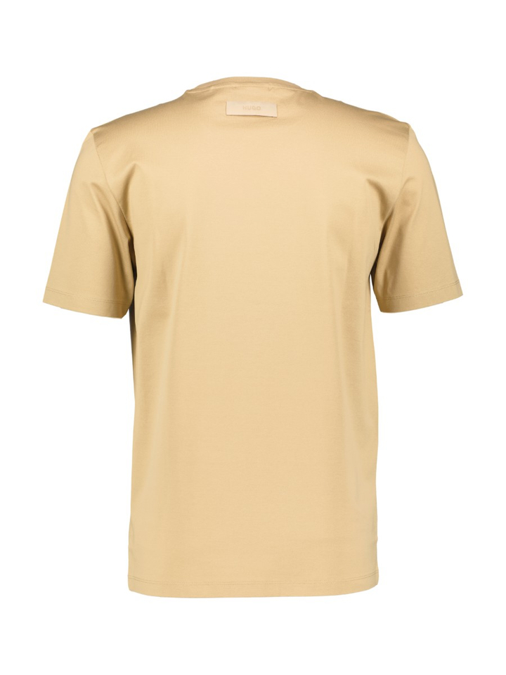 Beige katoenen t-shirt met ronde hals en korte mouwen Hugo Boss
