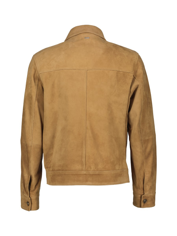 Bruine lederen jas Hugo Boss