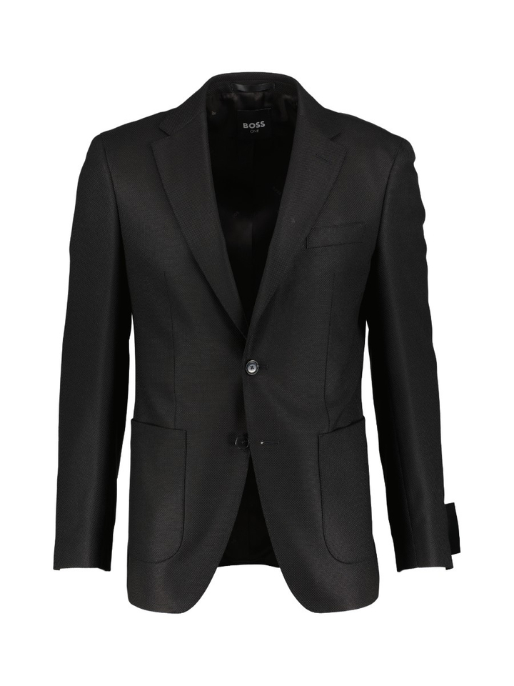 Zwart kostuum blazer met structuur Hugo Boss
