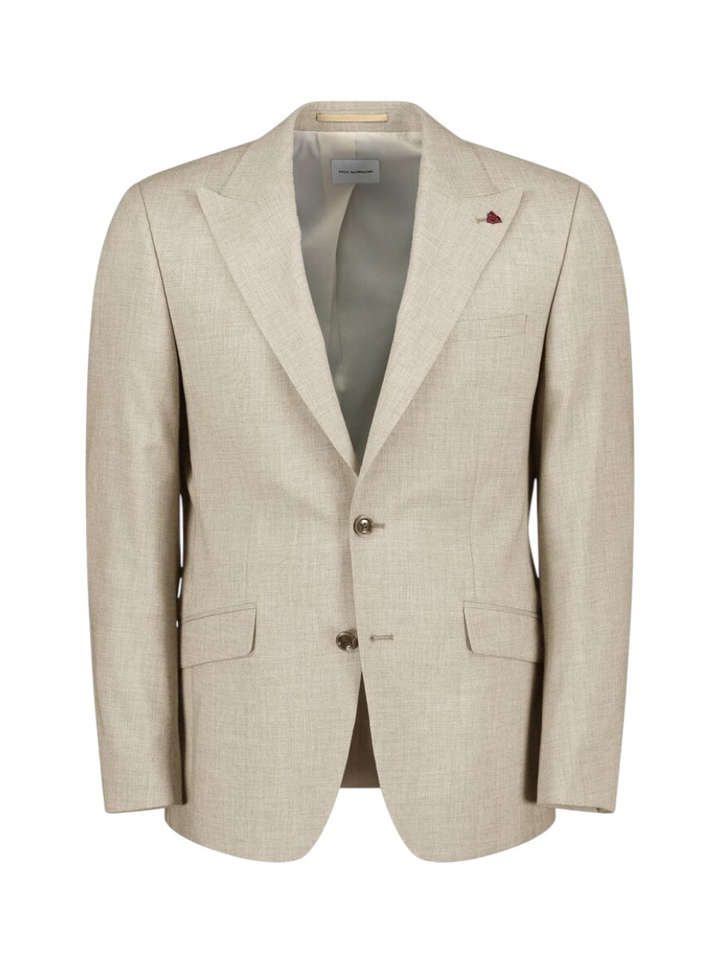 Beige blazer met donkerbruine knoopsluiting Sakkos Roy Robson 