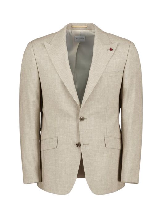 Beige blazer met donkerbruine knoopsluiting Sakkos Roy Robson