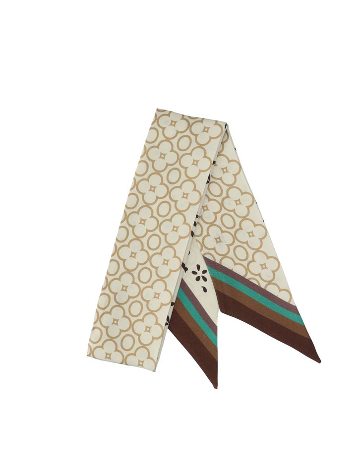 Beige fijne sjaal met print Barbieri