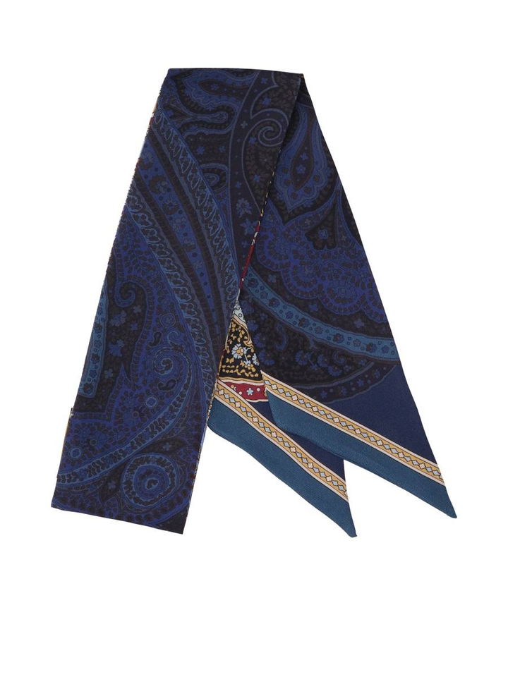 Blauwe fijne sjaal met print Barbieri
