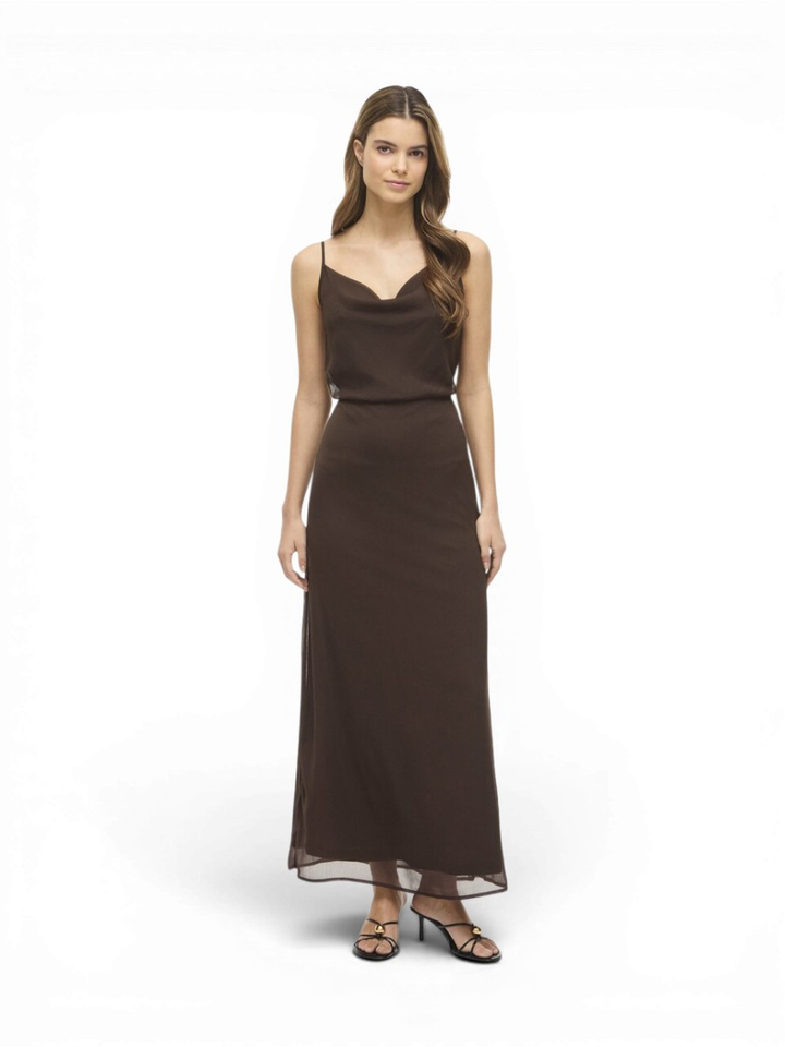 Bruine strapless jurk Vifalia Vila