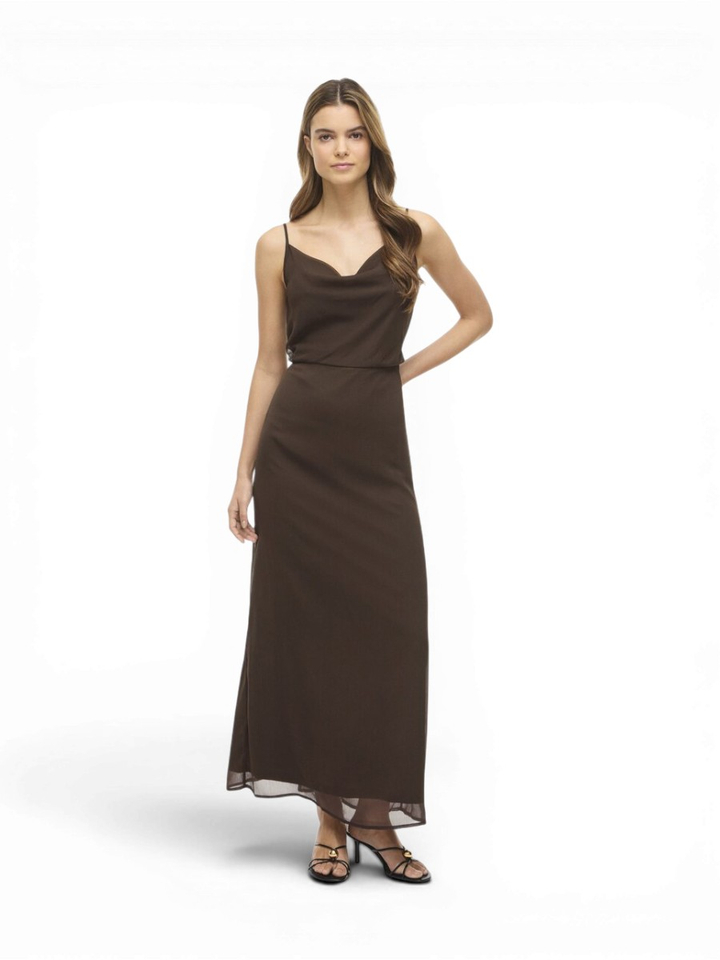 Bruine strapless jurk Vifalia Vila