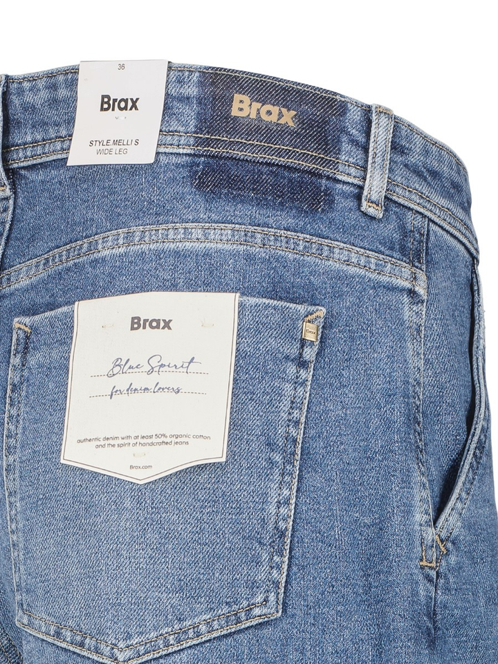 Blauw wijde 7/8 broek Brax