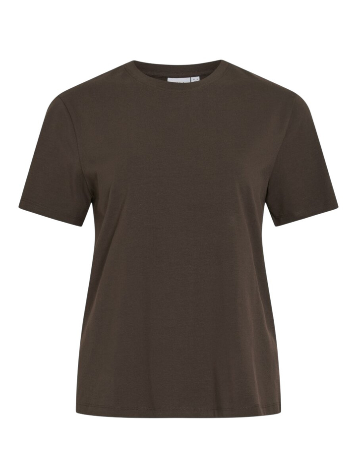 Donkerbruine T-shirt Vinora Vila 