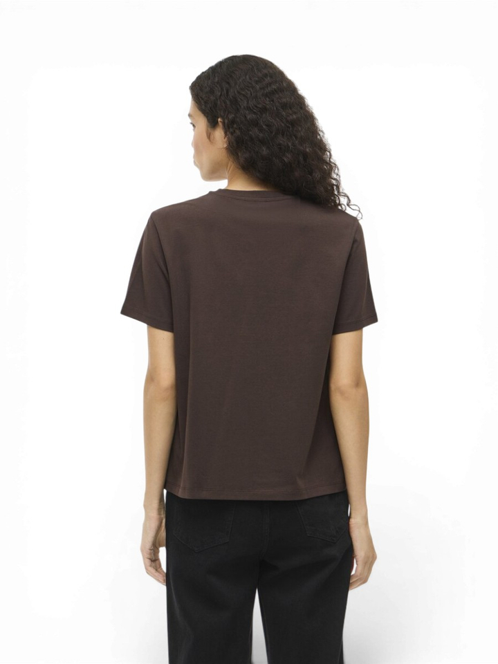 Donkerbruine T-shirt Vinora Vila 