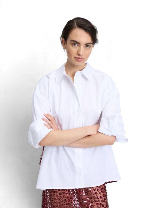 Witte blouse met bloemendetail op rugzijde Contario Munthe